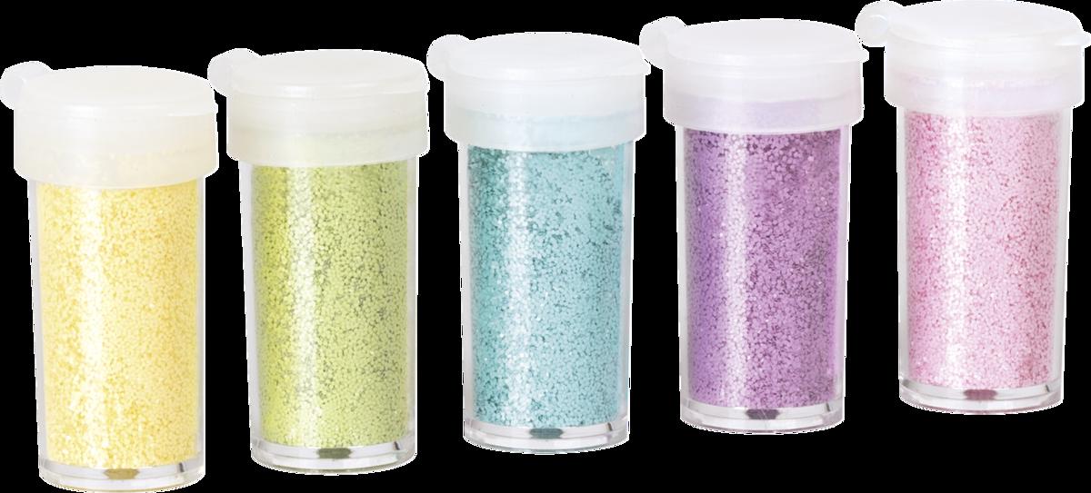 Glitter Mix, 5 kleuren pastel